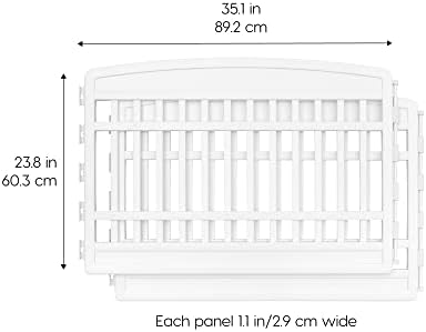 IRIS USA 24" 2-Panel Add-On Panels, Pet Dog Puppy Playpen, Foldable, Customizable, White : Pet Supplies - Image 2