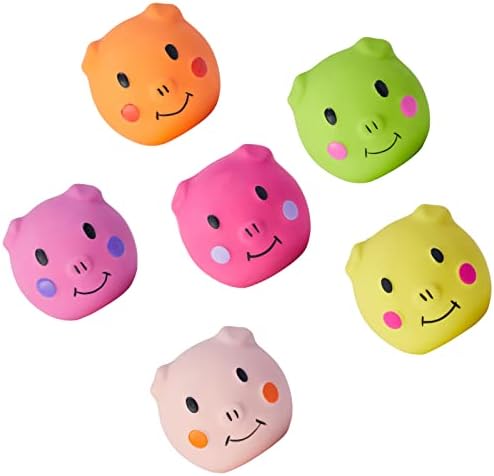 Pet Supplies Coricorsu Squeaky Dog Toy Dog Squeaky Toys Chewing Durable Teething Latex Rubber Soft Interactive Fetch Play Dog Balls with Funny Piggy Face for Puppy Small Medium Pet Dog (6PCS) :