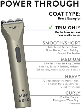 Pet Grooming Clippers : Wahl Professional Animal MiniArco Corded/Cordless Pet, Dog, Cat, and Horse Trimmer Kit - Image 5