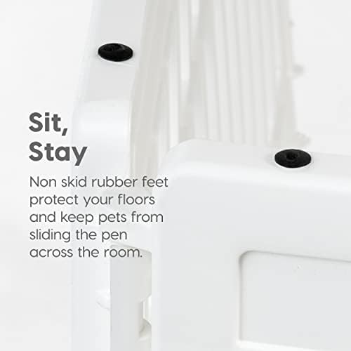 IRIS USA 24" 2-Panel Add-On Panels, Pet Dog Puppy Playpen, Foldable, Customizable, White : Pet Supplies - Image 4
