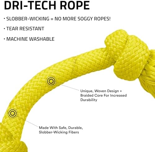 Pet Supplies Playology Rope Toys for Dogs | Tug of War Dog Toy for Aggressive Chewers | Chicken Scented Dog Toys | Jumbo Rope Toy for Interactive Play : - Image 2