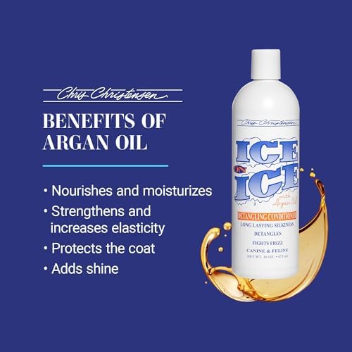 Chris Christensen Ice on Ice Detangling Dog Conditioner, Groom Like a Professional, Dematts, Moisturizes, Creates Long Lasting Silkiness, All Coat Types, Made in USA, 16oz : Pet Supplies - Image 3
