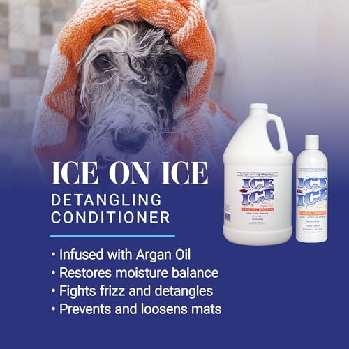 Chris Christensen Ice on Ice Detangling Dog Conditioner, Groom Like a Professional, Dematts, Moisturizes, Creates Long Lasting Silkiness, All Coat Types, Made in USA, 16oz : Pet Supplies - Image 2