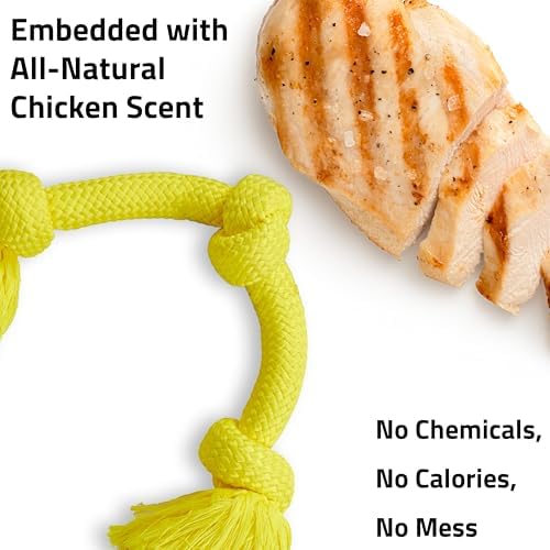 Pet Supplies Playology Rope Toys for Dogs | Tug of War Dog Toy for Aggressive Chewers | Chicken Scented Dog Toys | Jumbo Rope Toy for Interactive Play : - Image 4