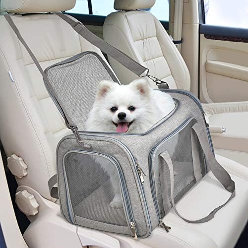 Henkelion Cat Carriers Dog Carrier Pet Carrier For Small / Medium Cats Dogs Puppies (Up To 15lbs), TSA Airline Approved Small Dog Carrier Soft Sided, Collapsible Waterproof Travel Puppy Carrier - Grey : Pet Supplies - Image 6