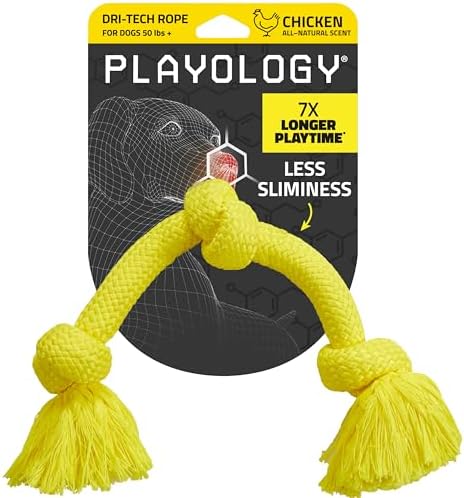 Pet Supplies Playology Rope Toys for Dogs | Tug of War Dog Toy for Aggressive Chewers | Chicken Scented Dog Toys | Jumbo Rope Toy for Interactive Play :