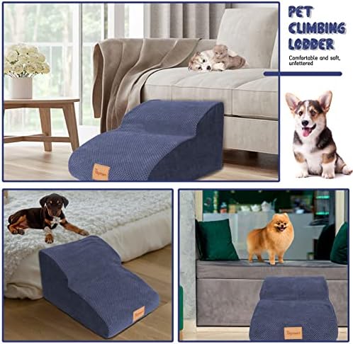 Topmart High Density Extended Foam Dog Ramp&Steps 2 Tiers,11.8" High,Non-Slip Dog Stairs,Soft Foam Pet Ladder with Waterproof Cover,Best for Injured,Older Cats,Pets with Joint Pain : Pet Supplies - Image 7