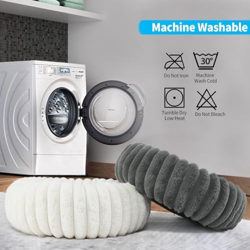 Tiny Dog Bed for Small Dogs and Cats – 16 Inch Donut Washable Soft Comfort Indoor Extra Small Pet Bed,Calming Anti-Anxiety Non-Slip Fluffy Plush Faux Fur Round Puppy Beds Fits Up to 5 lbs Pets,Cream : Pet Supplies - Image 6