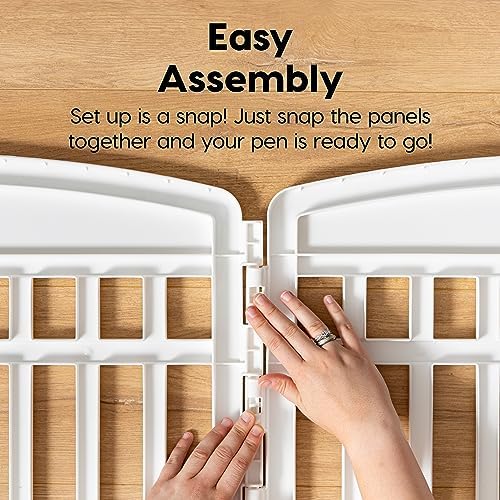 IRIS USA 24" 2-Panel Add-On Panels, Pet Dog Puppy Playpen, Foldable, Customizable, White : Pet Supplies - Image 3
