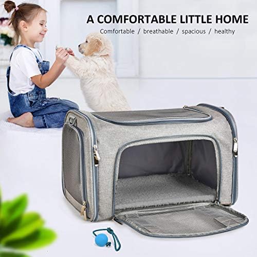 Henkelion Cat Carriers Dog Carrier Pet Carrier For Small / Medium Cats Dogs Puppies (Up To 15lbs), TSA Airline Approved Small Dog Carrier Soft Sided, Collapsible Waterproof Travel Puppy Carrier - Grey : Pet Supplies - Image 8