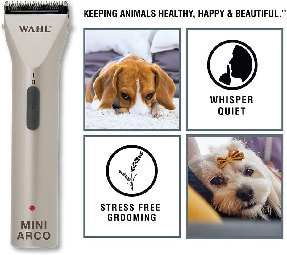 Pet Grooming Clippers : Wahl Professional Animal MiniArco Corded/Cordless Pet, Dog, Cat, and Horse Trimmer Kit - Image 6