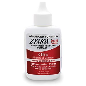 Zymox Advanced Formula Otic Plus Enzymatic Ear Solution for Dogs and Cats with 1% Hydrocortisone, 1.25oz : Pet Ear Care Supplies : Pet Supplies