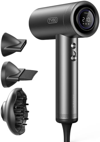 TYMO Hair Dryer with Diffuser for Women - 1500W Professional High Speed Blow Dryer with Comb, 110,000RPM Fast Dry, 200 Million Ionic Hairdryer, 4 Temps & 3 Speeds, 8 Ft Cord for Salon, Graphite : Beauty & Personal Care