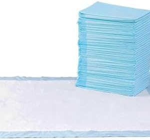 Amazon Basics Puppy Pads with Quick-Dry 5-Layer Leak-Proof Design for Potty Training, X-Large Size 28 x 34 Inch, Pack of 40, Blue & White : Pet Supplies