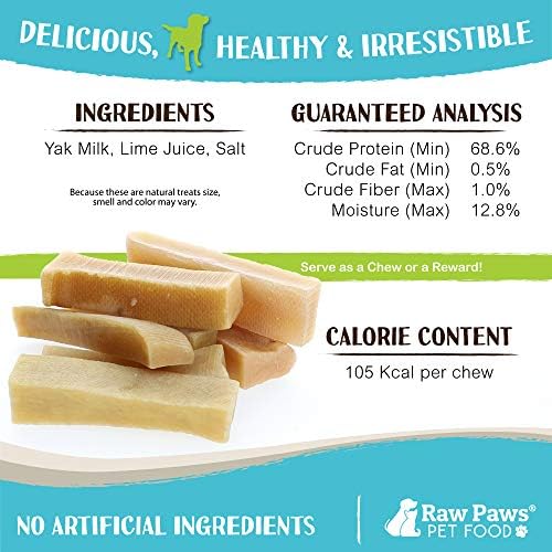 Raw Paws Himalayan Yak Chews for Dogs - Small (12-Count) - Packed in USA - Tibetan Yak Cheese Dog Chews for Small Breeds - Hard Milk Dog Chew Bones - Single Ingredient - Long Lasting : Pet Supplies - Image 4