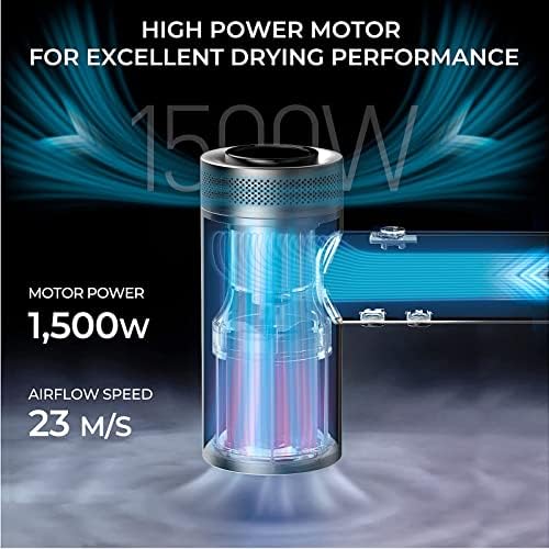 TYMO Hair Dryer with Diffuser for Women - 1500W Professional High Speed Blow Dryer with Comb, 110,000RPM Fast Dry, 200 Million Ionic Hairdryer, 4 Temps & 3 Speeds, 8 Ft Cord for Salon, Graphite : Beauty & Personal Care - Image 2