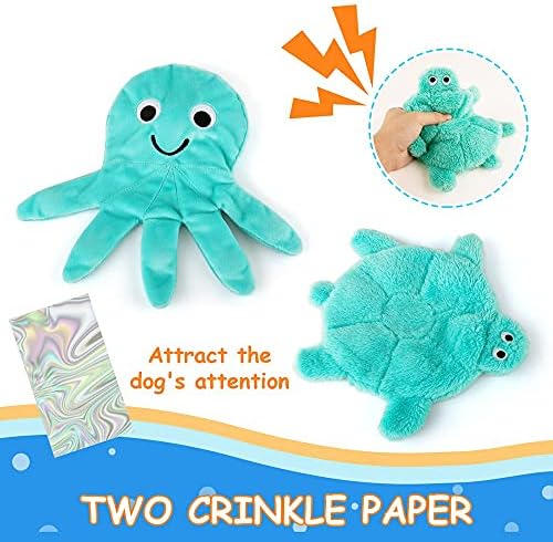 Pet Supplies AWOOF No Stuffing Crinkle Squeaky Plush Dog Toys - Cute Animal Themed for Small to Large Dogs & Puppies - Bulk 5 Pack : - Image 3