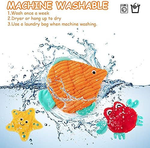 Pet Supplies AWOOF No Stuffing Crinkle Squeaky Plush Dog Toys - Cute Animal Themed for Small to Large Dogs & Puppies - Bulk 5 Pack : - Image 7